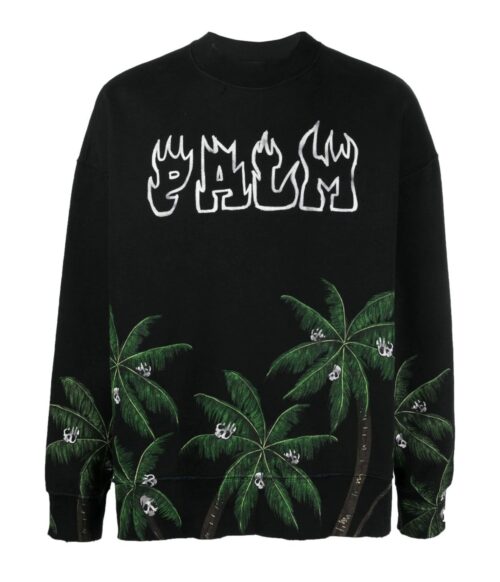PALM ANGELS PALM & SKULL CREWNECK (PRETO) - Image 3