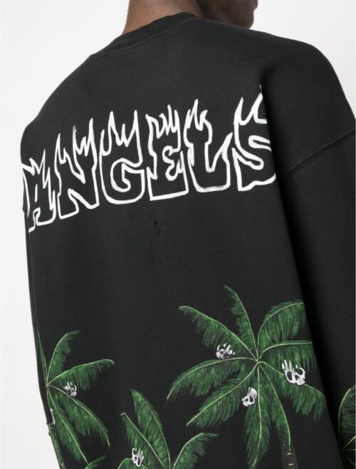 PALM ANGELS PALM & SKULL CREWNECK (PRETO) - Image 4