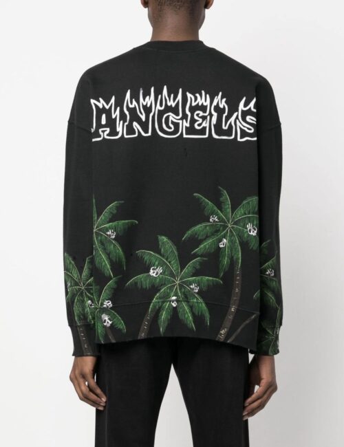 PALM ANGELS PALM & SKULL CREWNECK (PRETO) - Image 2